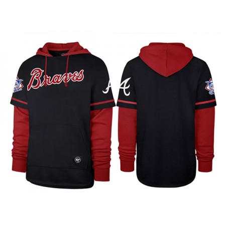 Men's Atlanta Braves Black/Red Pullover Hoodie