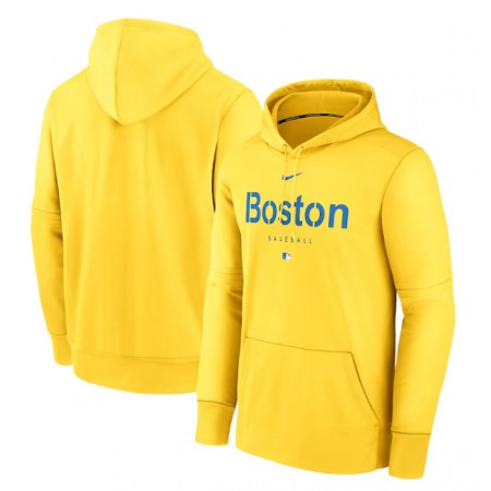 Men's Boston Red Sox Gold City Connect Pregame Performance Pullover Hoodie