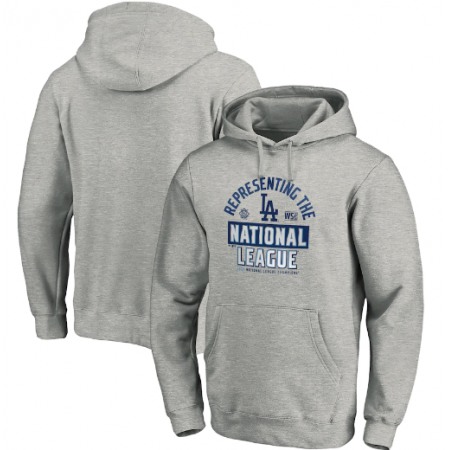 Los Angeles Dodgers Gray 2020 National League Champions Locker Room Pullover Hoodie