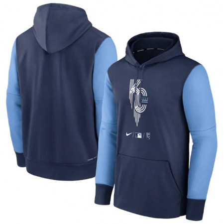 Men's Kansas City Royals 2022 City Connect Collection Navy Therma Pullover Hoodie