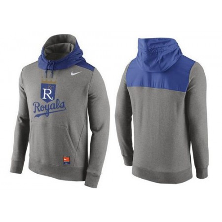 Men's Kansas City Royals Nike Gray Cooperstown Collection Hybrid Pullover Hoodie