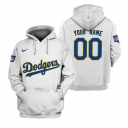 Men's Los Angeles Dodgers ACTIVE Player Custom 2021 White Pullover Hoodie