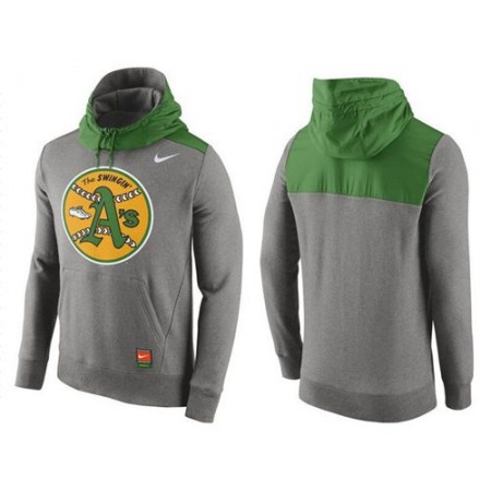 Men's Oakland Athletics Nike Gray Cooperstown Collection Hybrid Pullover Hoodie