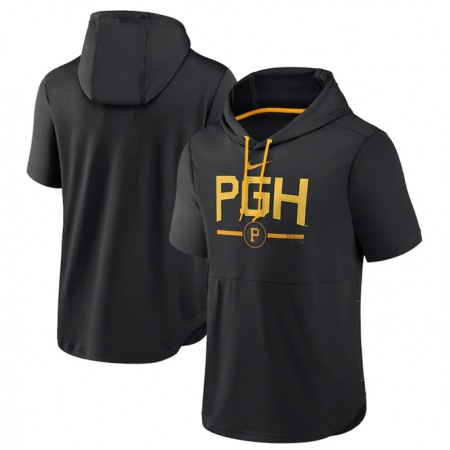 Men's Pittsburgh Pirates Black 2023 City Connect Short Sleeve Pullover Hoodie