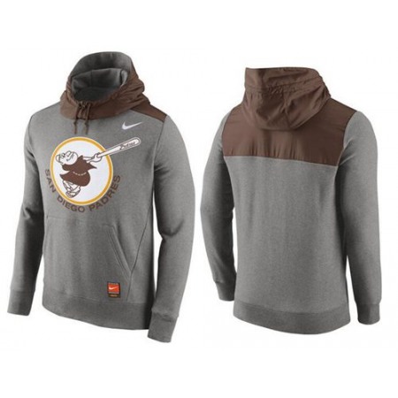 Men's San Diego Padres Nike Gray Cooperstown Collection Hybrid Pullover Hoodie