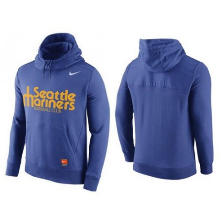 Men's Seattle Mariners Nike Blue Cooperstown Collection Hybrid Pullover Hoodie