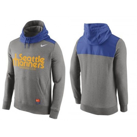 Men's Seattle Mariners Nike Gray Cooperstown Collection Hybrid Pullover Hoodie