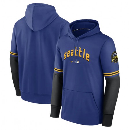 Men's Seattle Mariners Royal 2023 City Connect Pregame Performance Pullover Hoodie