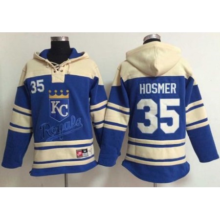 Royals #35 Eric Hosmer Light Blue Sawyer Hooded Sweatshirt MLB Hoodie