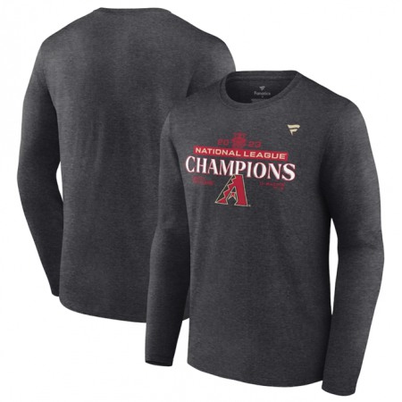 Men's Arizona Diamondbacks Heather Charcoal 2023 National League Champions Locker Room Long Sleeve T-Shirt