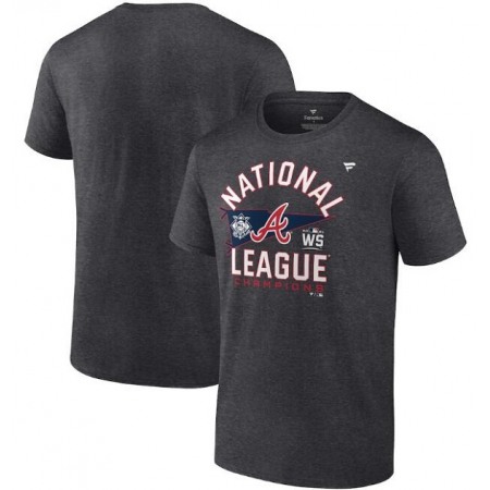 Men's Atlanta Braves 2021 Heathered Charcoal National League Champions Locker Room T-Shirt