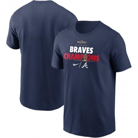 Men's Atlanta Braves 2021 Navy World Series Champions Celebration T-Shirt