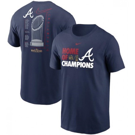 Men's Atlanta Braves 2021 Navy World Series Champions Just Roster T-Shirt