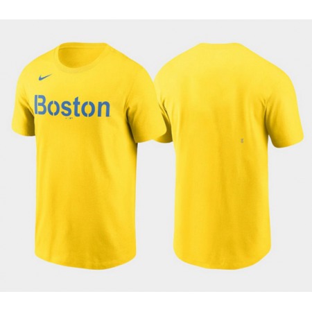 Men's Boston Red Sox 2021 City Connect Gold Wordmark T-Shirt
