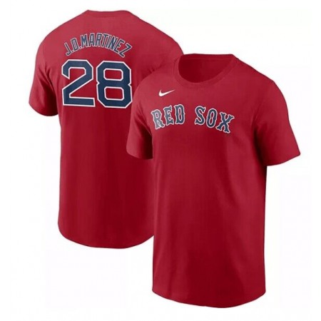 Men's Boston Red Sox #28 J.D. Martinez Red T-Shirt