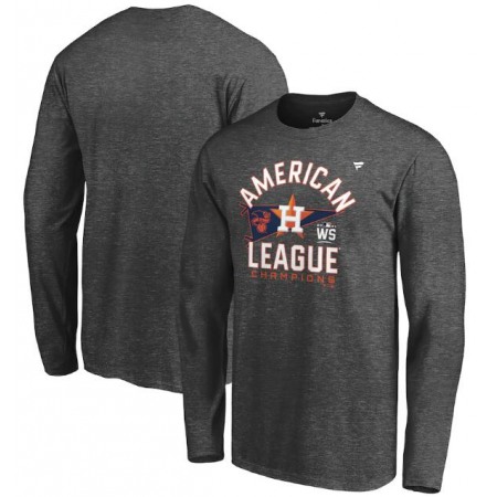 Men's Houston Astros 2021 Heathered Charcoal American League Champions Locker Room Long Sleeve T-Shirt