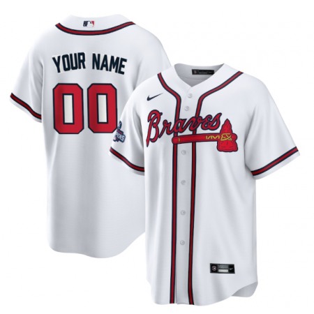 Men's Atlanta Braves ACTIVE Player Custom 2021 White World Series Champions Cool Base Stitched Jersey