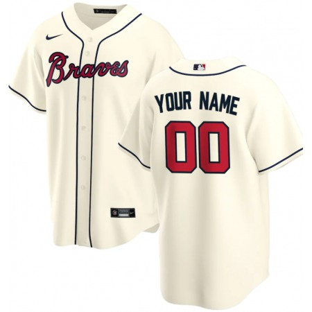 Men's Atlanta Braves Customized Cream Stitched MLB Jersey