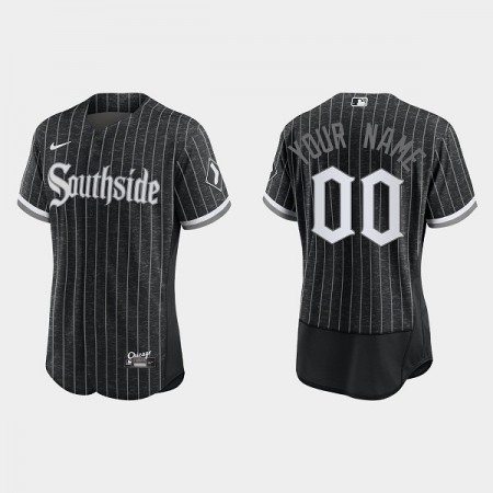 Men's Chicago White Sox Customized Black 2021 City Connect Flex Base Stitched MLB Jersey