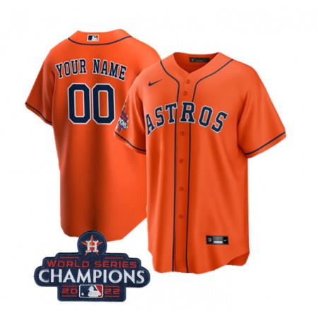 Men's Houston Astros ACTIVE Player Custom Orange 2022 World Series Champions Cool Base Stitched Baseball Jersey