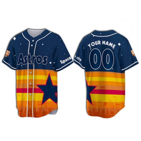 Men's Houston Astros Customized Rainbow Stitched Baseball Jersey