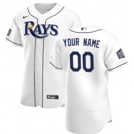 Men's Tampa Bay Rays ACTIVE Player White 2020 World Series Bound Custom Stitched Jersey