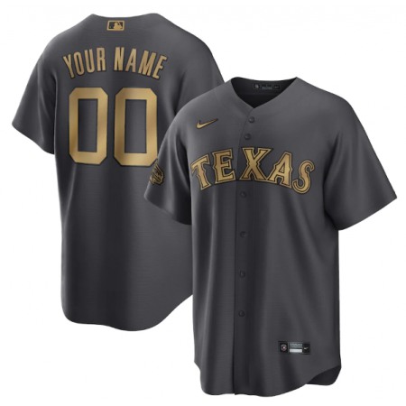 Men's Texas Rangers ACTIVE Player Custom 2022 All-Star Charcoal Cool Base Stitched Baseball Jersey