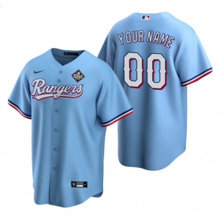 Men's Texas Rangers ACTIVE Player Custom Blue 2023 World Series Stitched Baseball Jersey