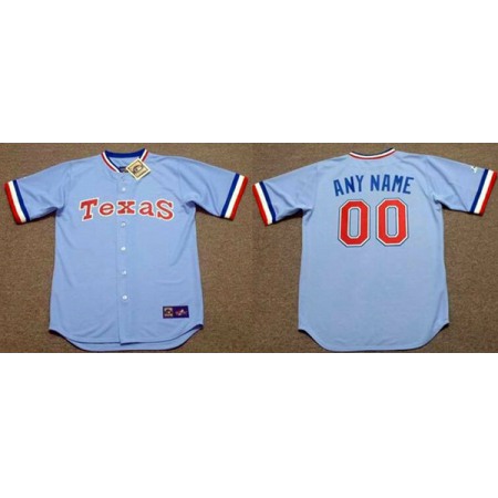 Men's Texas Rangers Customized Light Blue Stitched Jersey