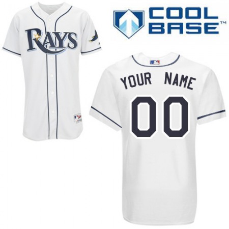 Rays Customized Authentic White Cool Base MLB Jersey