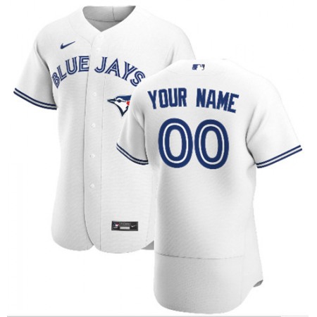 Men's Toronto Blue Jays White Customized Stitched MLB Jersey