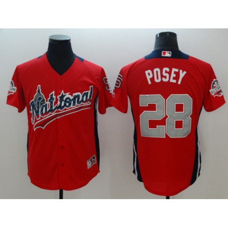National League #28 Buster Posey Red 2018 MLB All-Star Game Home Run Derby Jersey