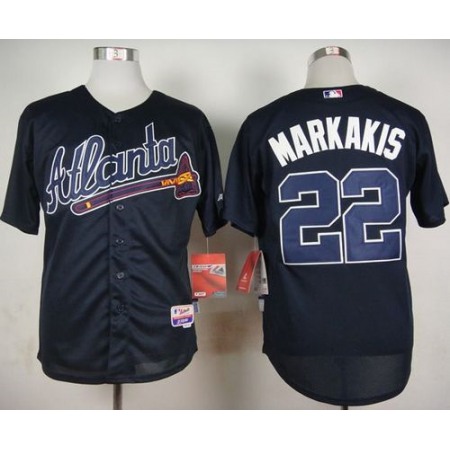 Braves #22 Nick Markakis Blue Cool Base Stitched MLB Jersey