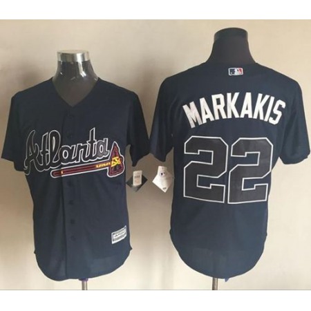 Braves #22 Nick Markakis Blue New Cool Base Stitched MLB Jersey