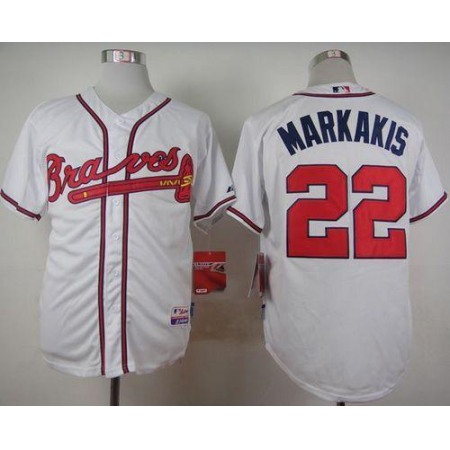 Braves #22 Nick Markakis White Cool Base Stitched MLB Jersey
