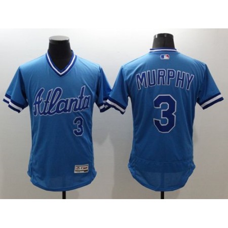 Braves #3 Dale Murphy Light Blue Flexbase Authentic Collection Cooperstown Stitched MLB Jersey