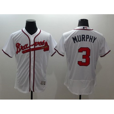 Braves #3 Dale Murphy White Flexbase Authentic Collection Stitched MLB Jersey