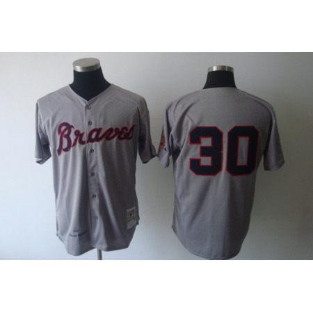 Mitchell And Ness 1969 Braves #30 Orlando CePena Grey Stitched MLB Jersey
