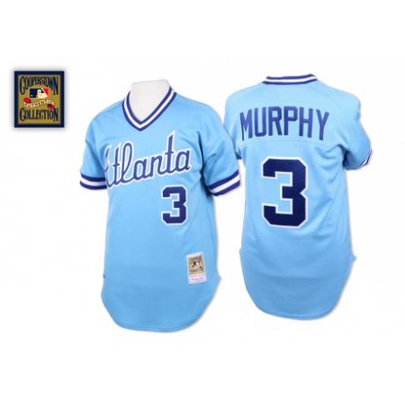 Mitchell And Ness 1982 Braves #3 Dale Murphy Light Blue Stitched MLB Jersey