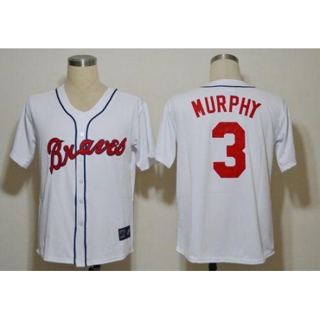 Mitchell And Ness Braves #3 Dale Murphy White Stitched Throwback MLB Jersey