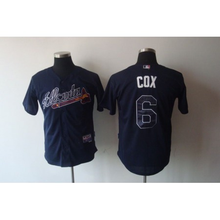 Braves #6 Bobby Cox Blue Stitched MLB Jersey