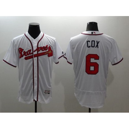 Braves #6 Bobby Cox White Flexbase Authentic Collection Stitched MLB Jersey
