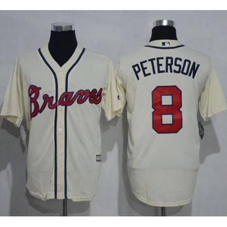 Braves #8 Jace Peterson Cream New Cool Base Stitched MLB Jersey