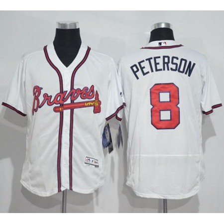 Braves #8 Jace Peterson White Flexbase Authentic Collection Stitched MLB Jersey