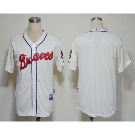 Braves Blank Cream Cool Base Stitched MLB Jersey