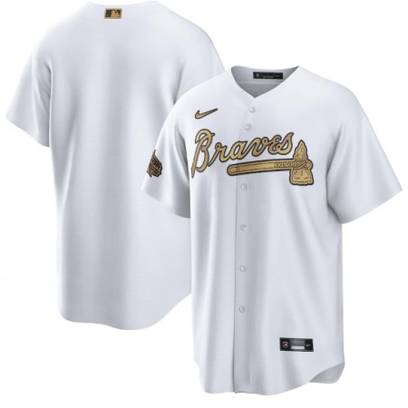 Men's Atlanta Braves Blank 2022 All-Star White Cool Base Stitched Baseball Jersey