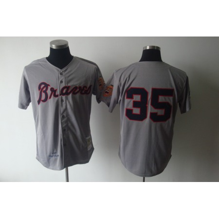 Mitchell And Ness 1969 Braves #35 Phil Niekro Grey Stitched MLB Jersey