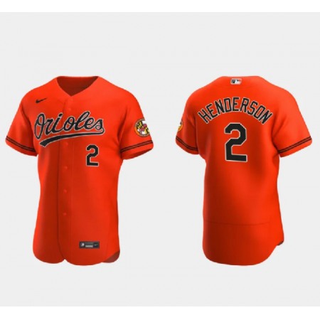 Men's Baltimore Orioles #2 Gunnar Henderson Orange Flex Base Stitched Baseball Jersey