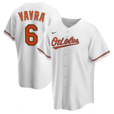 Men's Baltimore Orioles #6 Terrin Vavra White Cool Base Stitched Jersey