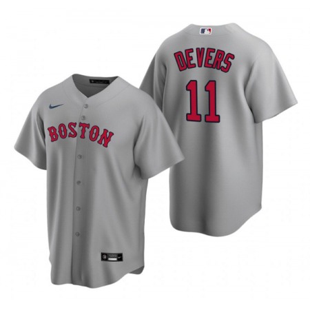 Men's Boston Red Sox #11 Rafael Devers Grey Cool Base Stitched Jersey